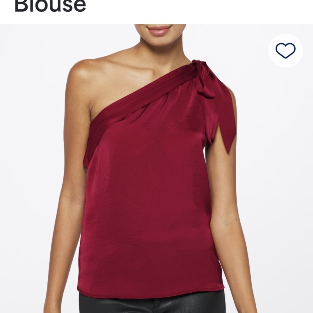Papermoon One-Shoulder Burgundy Blouse Size Medium